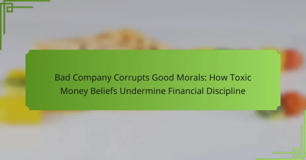 Bad Company Corrupts Good Morals: How Toxic Money Beliefs Undermine Financial Discipline