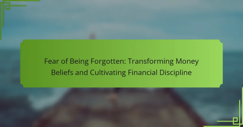 Fear of Being Forgotten: Transforming Money Beliefs and Cultivating Financial Discipline