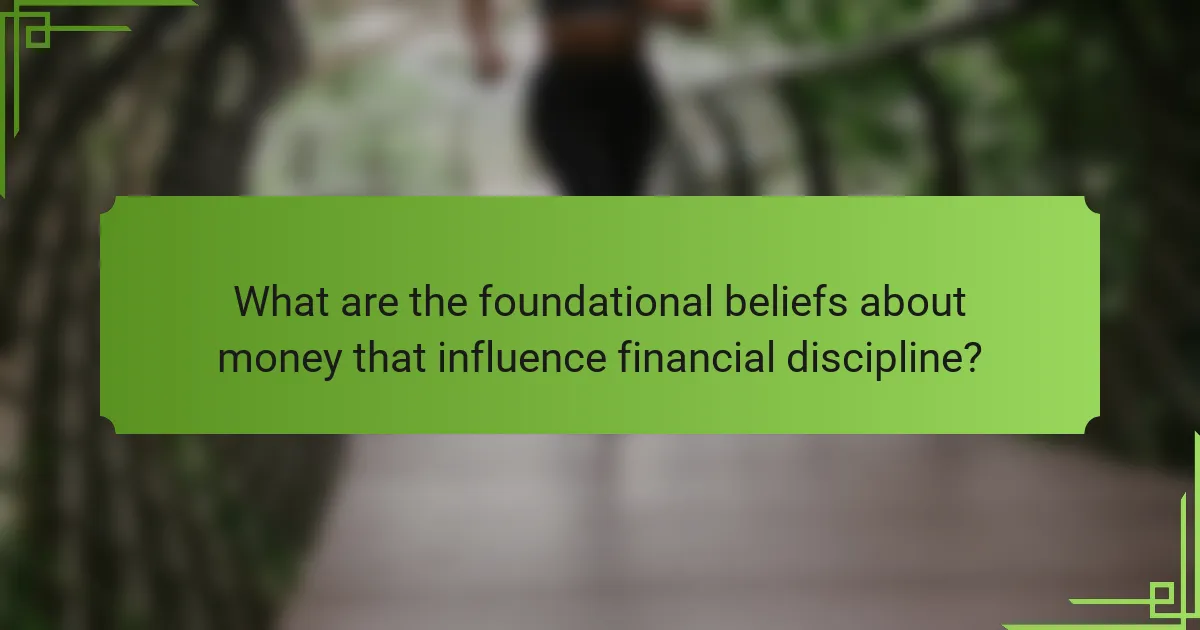 What are the foundational beliefs about money that influence financial discipline?