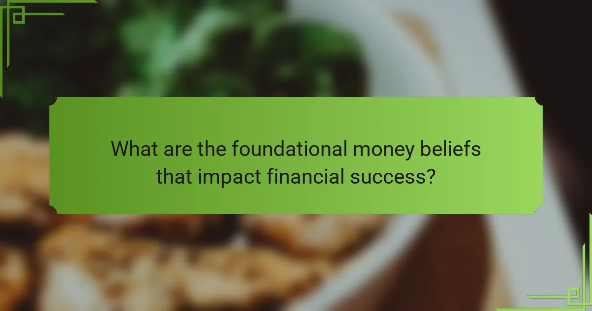 What are the foundational money beliefs that impact financial success?