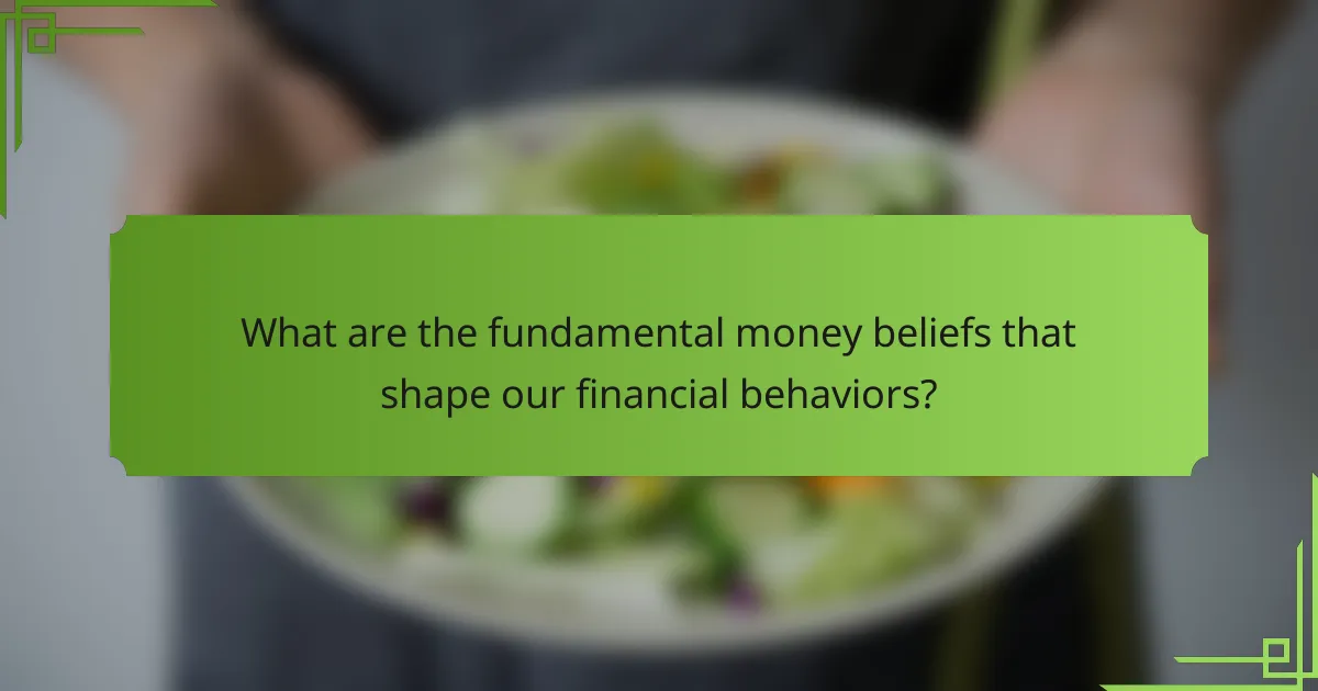 What are the fundamental money beliefs that shape our financial behaviors?