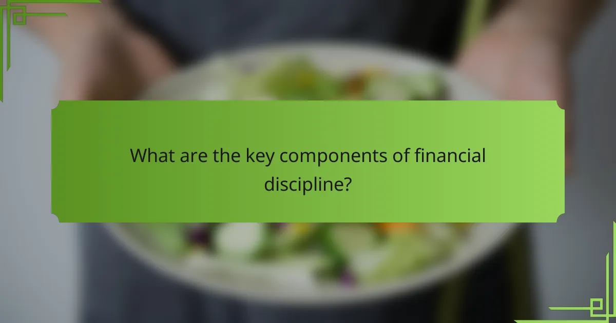 What are the key components of financial discipline?