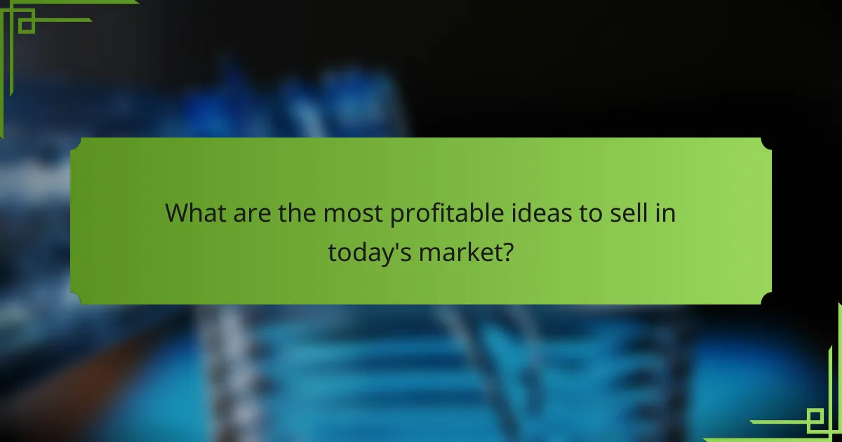 What are the most profitable ideas to sell in today's market?