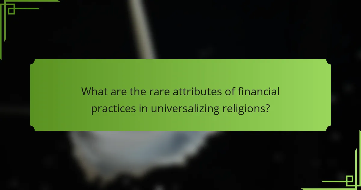 What are the rare attributes of financial practices in universalizing religions?