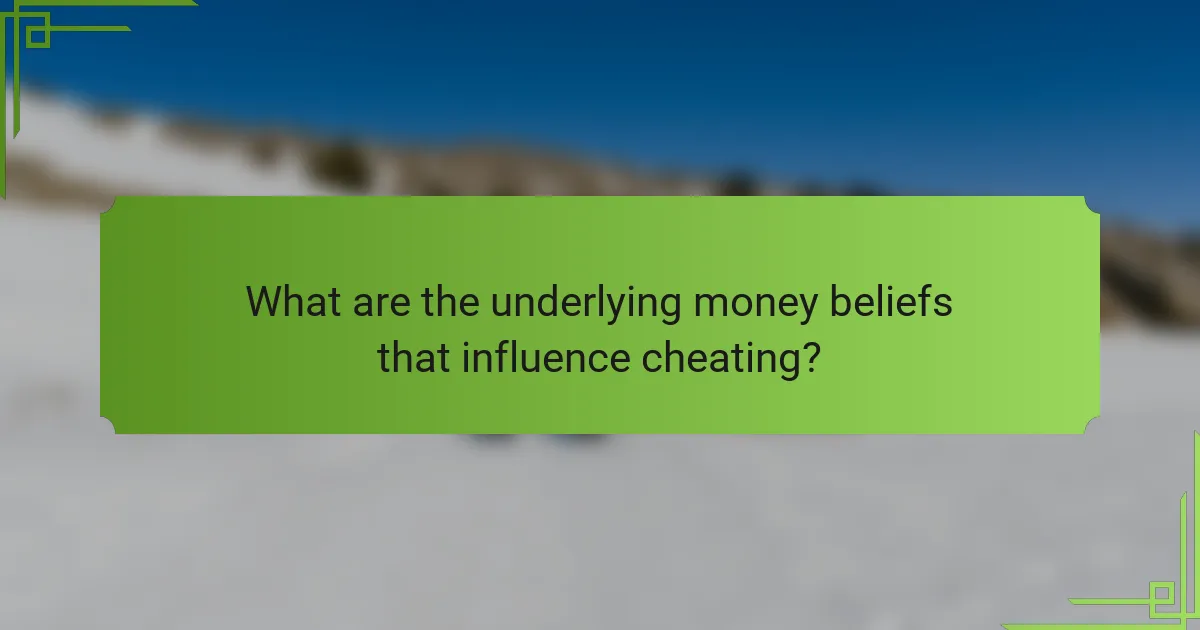 What are the underlying money beliefs that influence cheating?