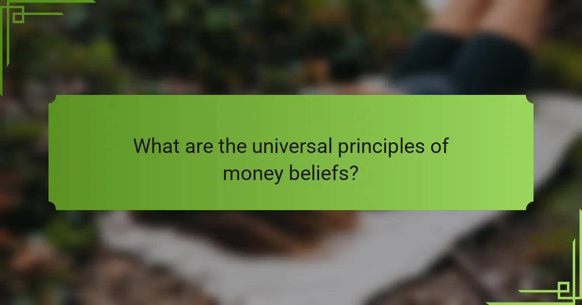 What are the universal principles of money beliefs?