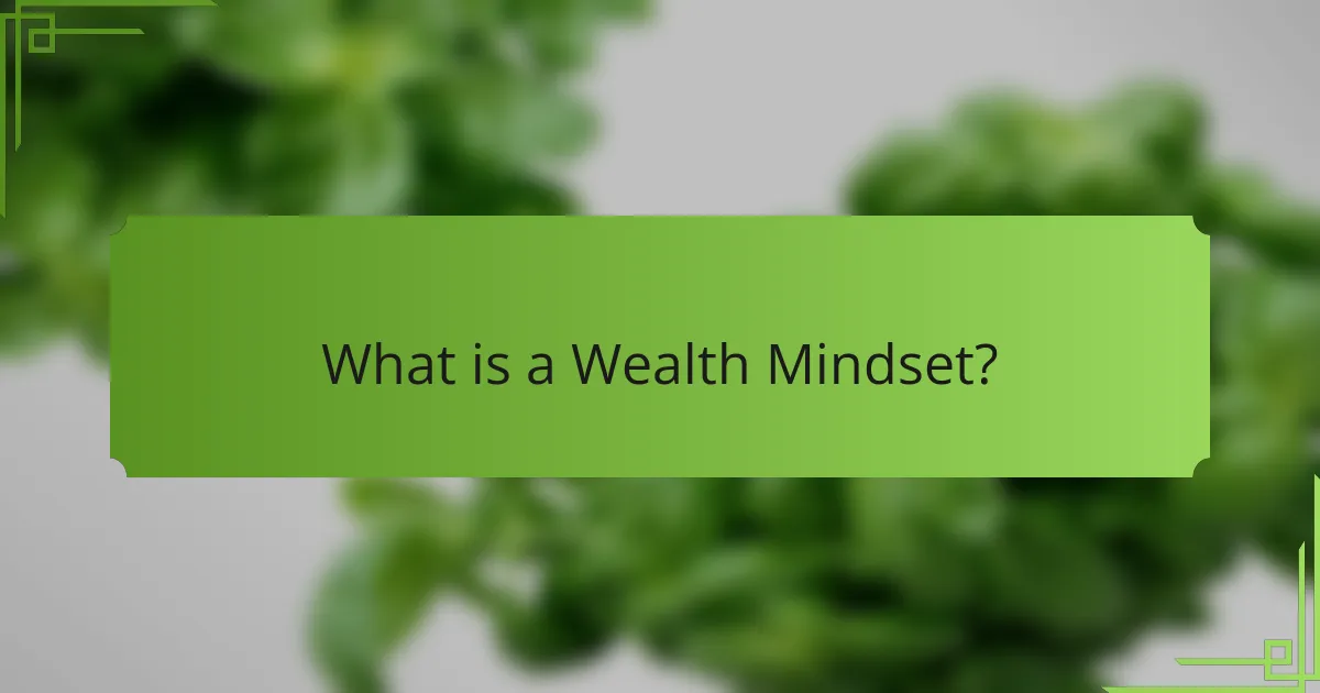 What is a Wealth Mindset?