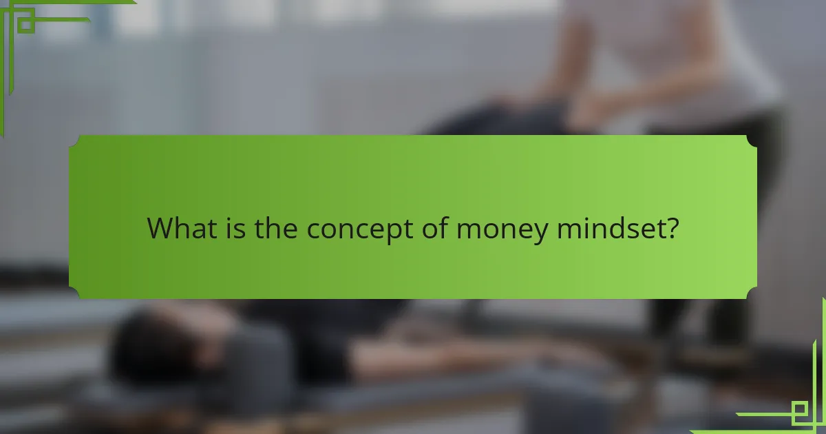 What is the concept of money mindset?