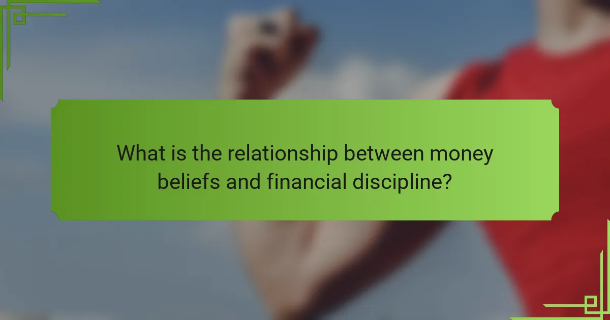 What is the relationship between money beliefs and financial discipline?