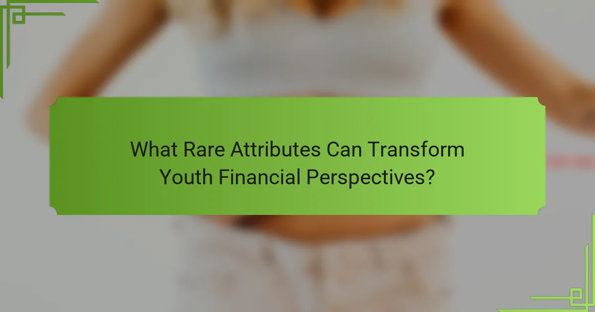 What Rare Attributes Can Transform Youth Financial Perspectives?