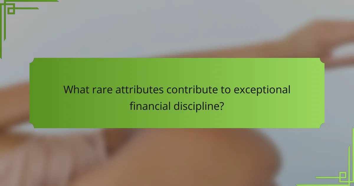 What rare attributes contribute to exceptional financial discipline?