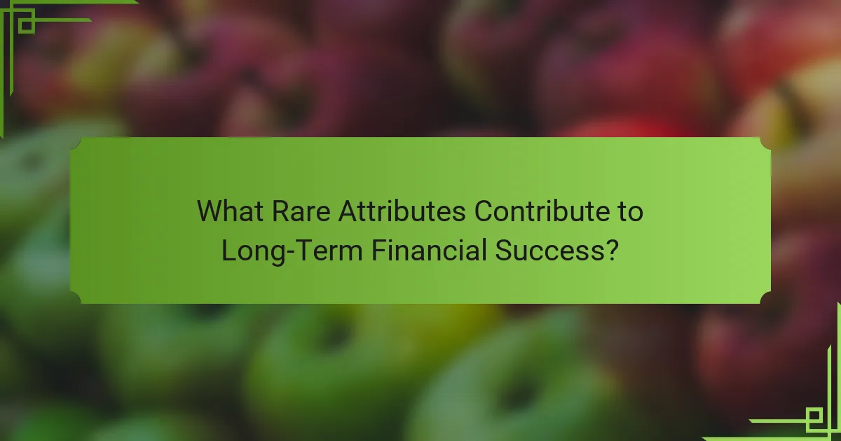 What Rare Attributes Contribute to Long-Term Financial Success?