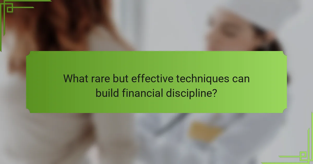 What rare but effective techniques can build financial discipline?