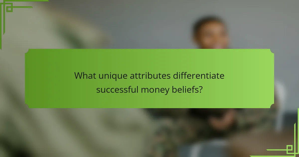 What unique attributes differentiate successful money beliefs?