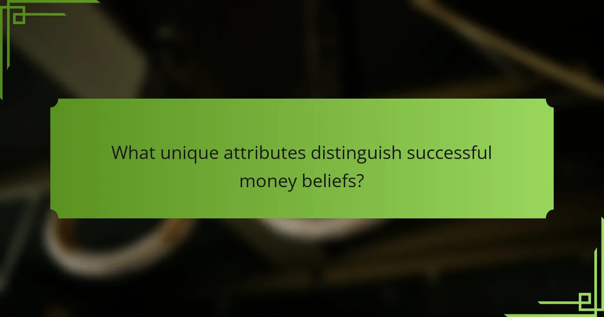 What unique attributes distinguish successful money beliefs?