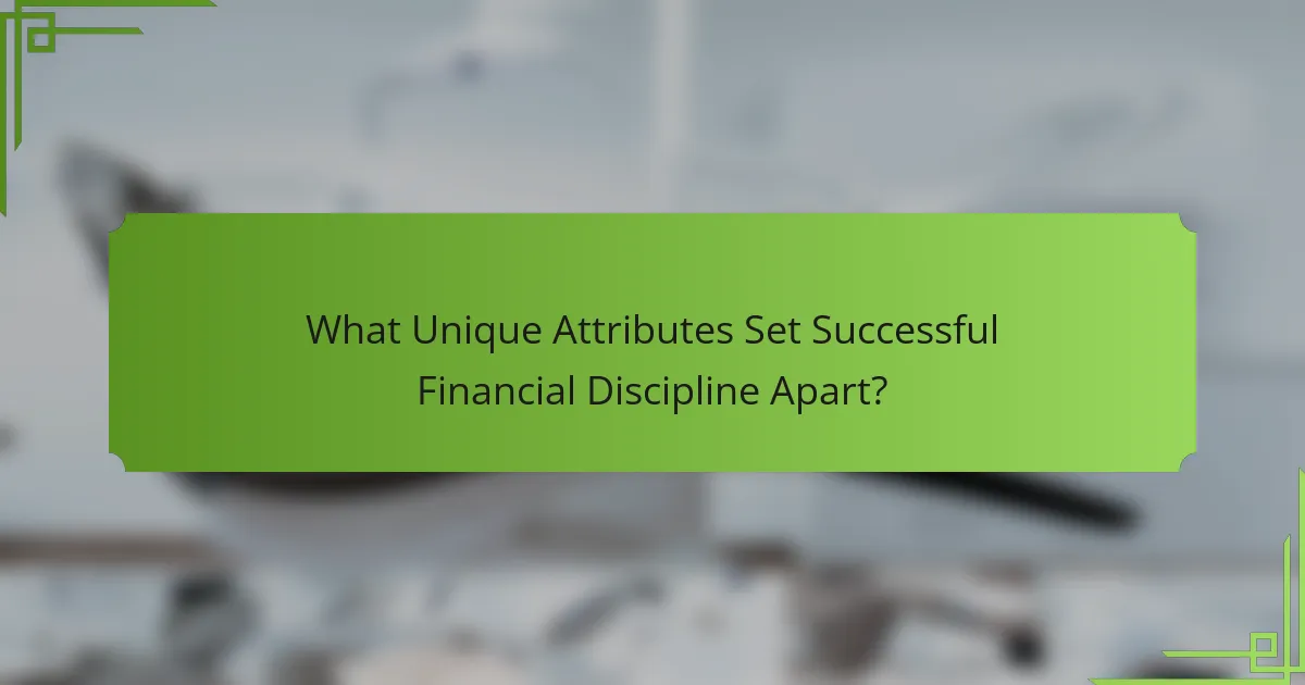 What Unique Attributes Set Successful Financial Discipline Apart?