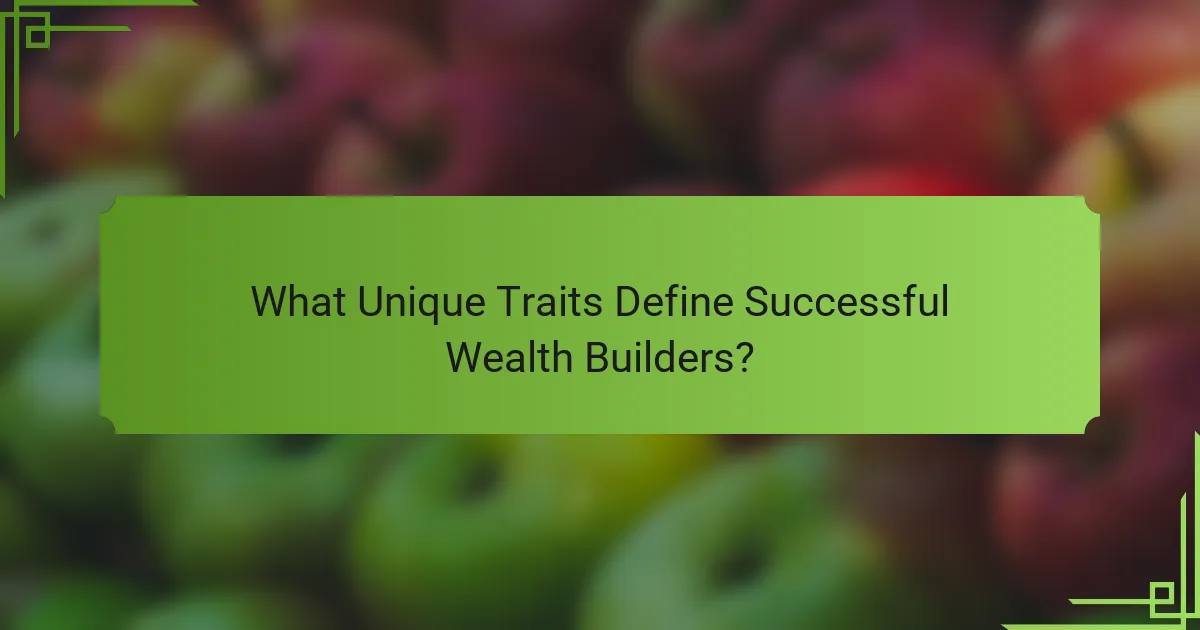 What Unique Traits Define Successful Wealth Builders?