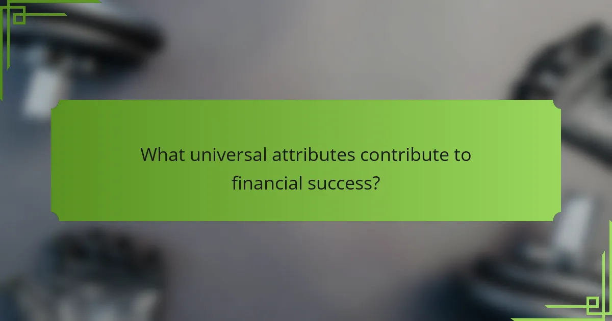 What universal attributes contribute to financial success?