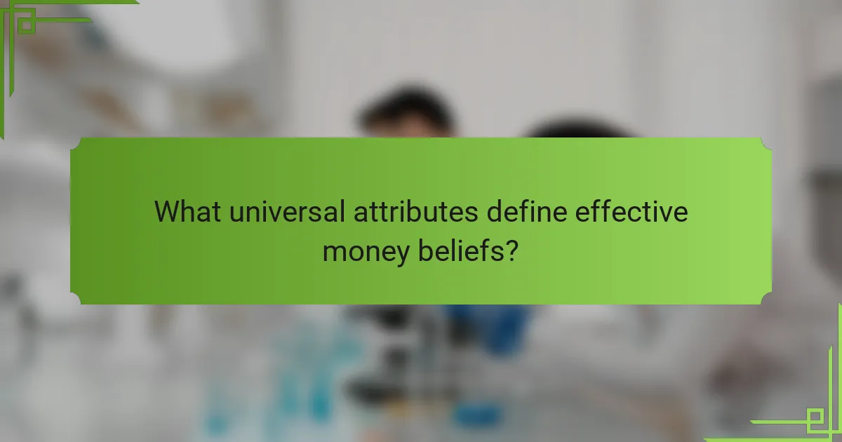 What universal attributes define effective money beliefs?