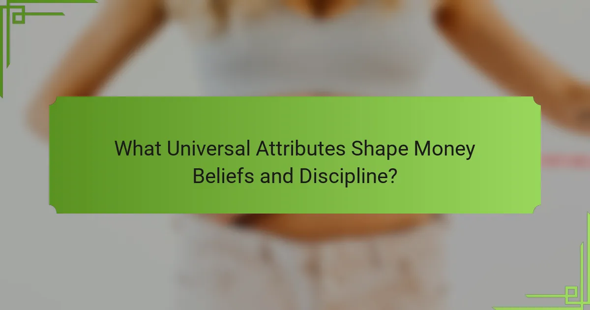 What Universal Attributes Shape Money Beliefs and Discipline?