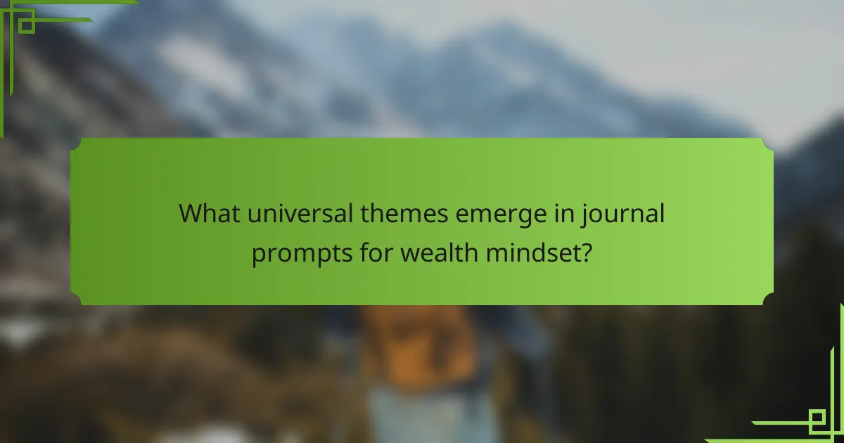 What universal themes emerge in journal prompts for wealth mindset?